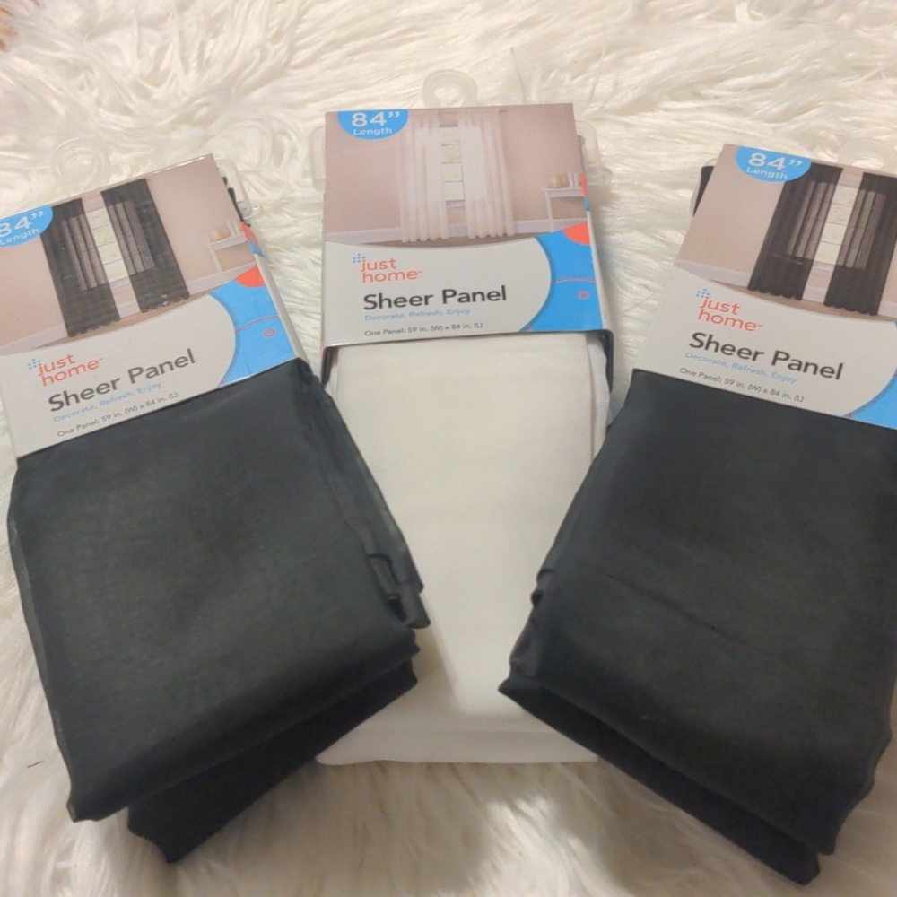 Just home sheer panel x3 59 in wide 84 inch long